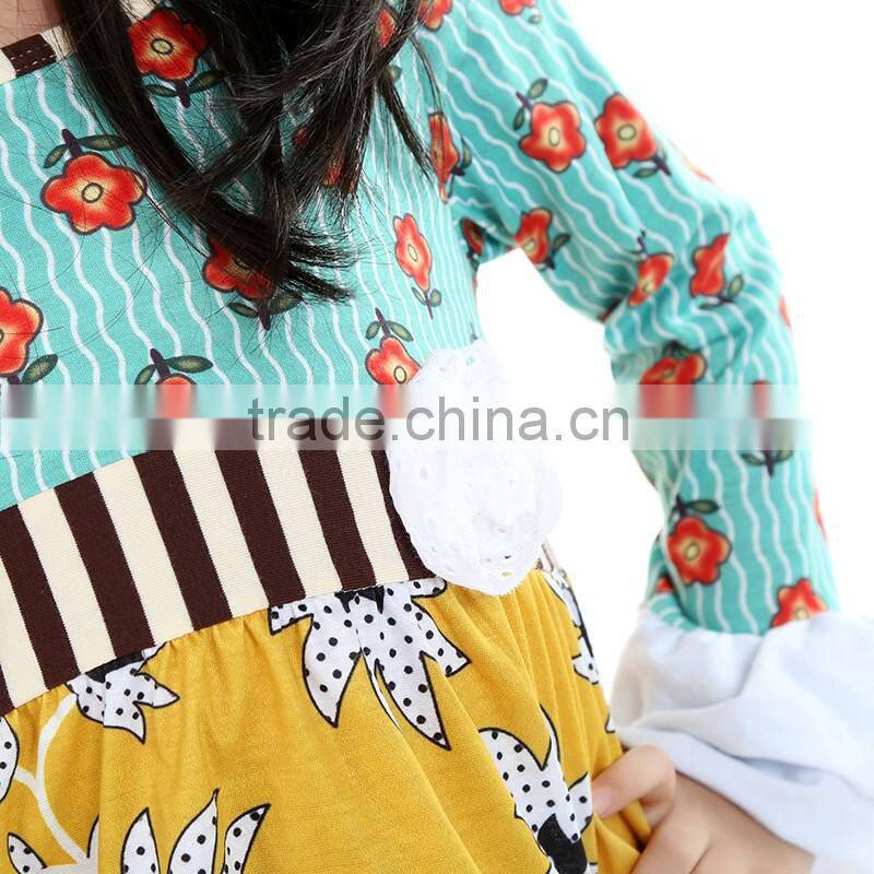 2016 Newest Wholesale boutique girls clothing sets baby ruffled pant sets kid 100% cotton outfit