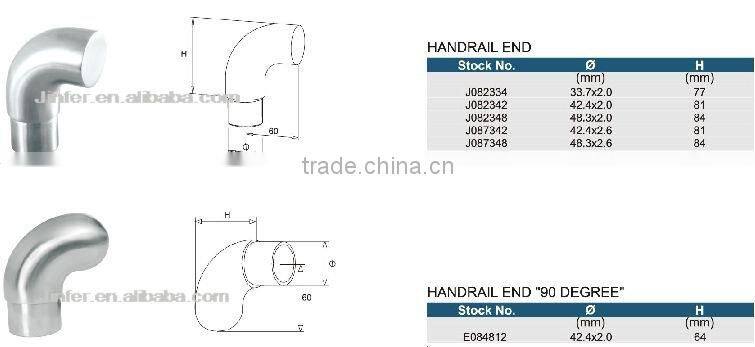 SS/Stainless steel Handrail End//inox handrail component/handrail component/stainless railing