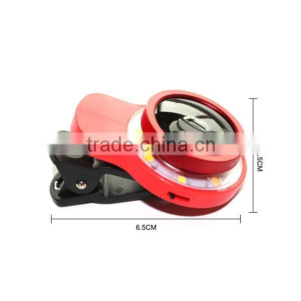Mobile Phone Led Selfie Flash Light fisheye lens selfie ring light