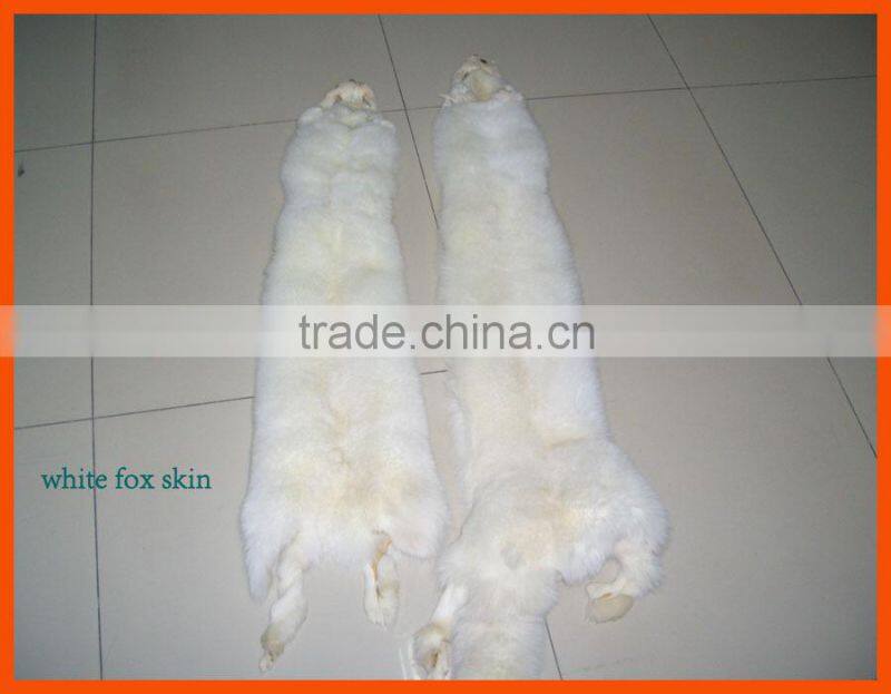 Fox fur skins dyed in different colors