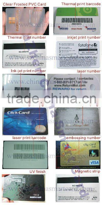 grace plastic pvc salon barcode membership card