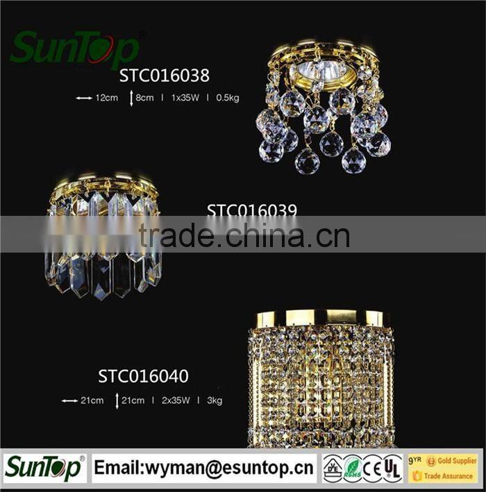 contemporary CE hanging crystals/led bulbs candelabra ceiling lights/europe lighting