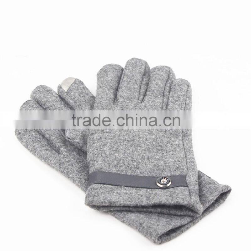 2016 New style Gray touch screen wool gloves for men