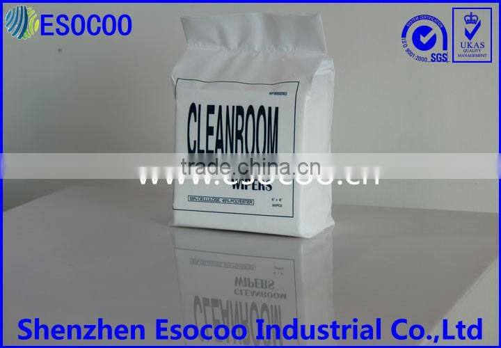 clean room 55% cellulose & 45% polyester fabric cleaning wipes