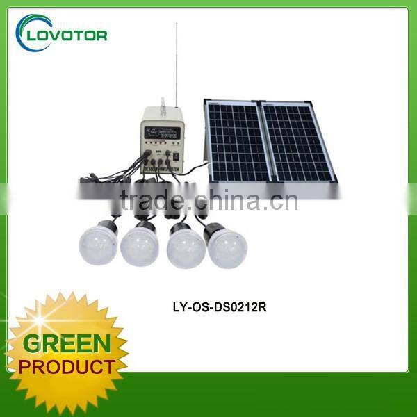 DC Solar home Lighting Kit with Battery 20W 18V mini solar with radio function
