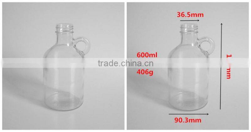 600ml odd-shaped glass wine bottles with handle