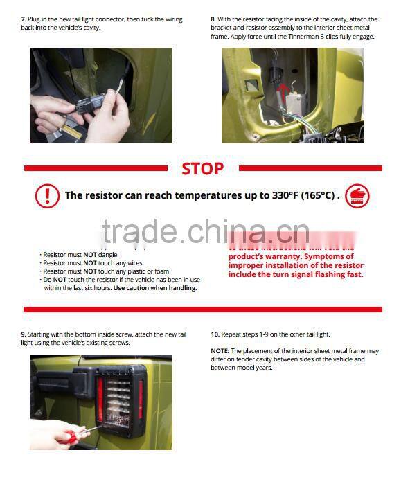 NEWEST ARRIVAL !! 6"x 8" Jeep LED tail light for Jeep Wrangler led trailer tail lights