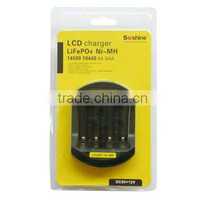 1-4pcs Ni-MH 1.2V AAA AA / LiFePO4 3.2V 14500 10440 LCD Super Quick Battery Charger