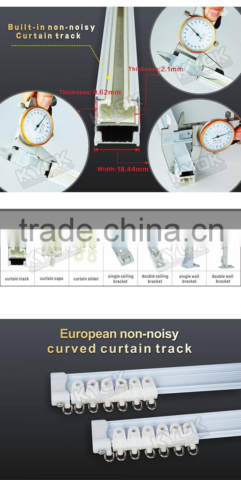 2015 fantastic design home decorative ivory white curtain track, good quality curtain accessories,wall dual curtain rail bracket