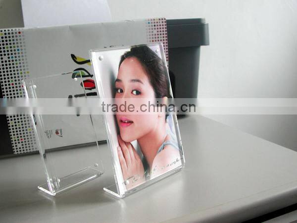 high quality acrylic love shape photo frame fridge magnet