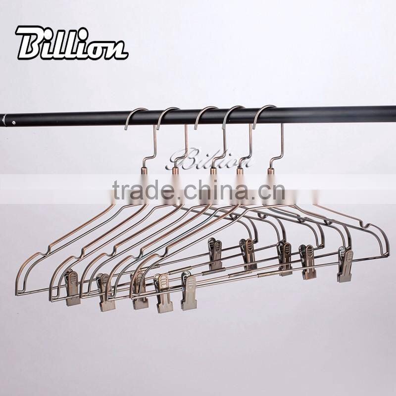 Cheap Bronze non slip hanger Laundry Metal wire Shirt Hanger