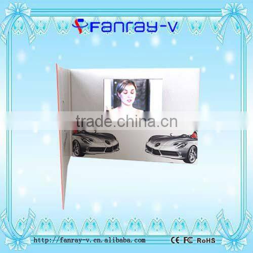 High quality 4.3 inch TFT color screen business video card video book video brochure with 1400mAh built-in battery