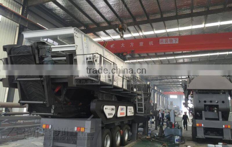 Stone mobile crusher, mobile jaw crushing plant, wheel type jaw crusher
