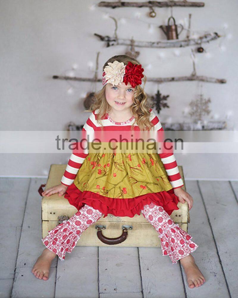 Handmade 100% cotton western girl cat embroidery long sleeve halloween boutique outfit