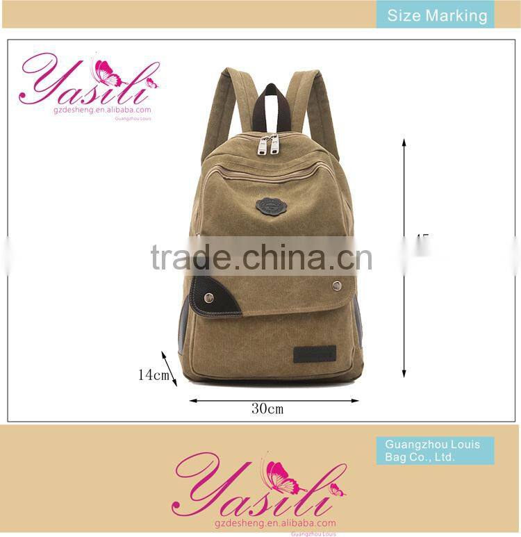 2014 multiple color fashion hiking backpack, cotton canvas backpack for sport in Guangzhou