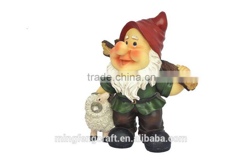 Funny Gnome Larboring sheep Resin Folk Crafts