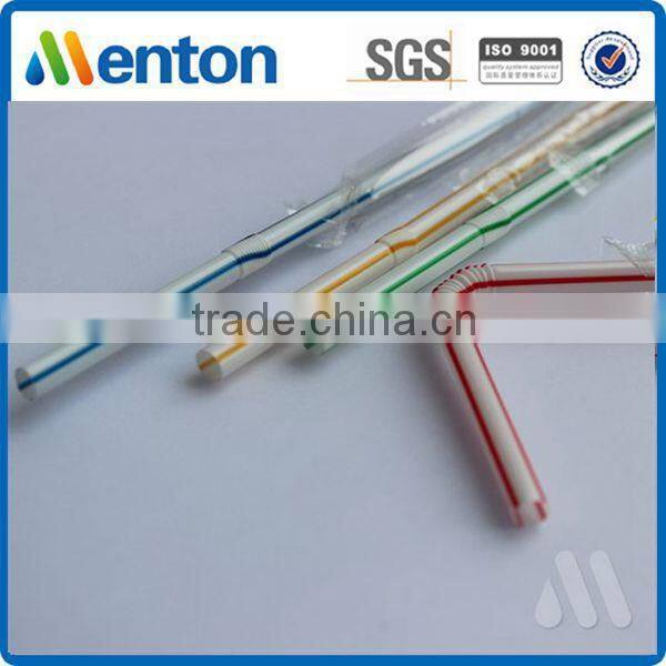 Yiwu factory hot sale striped hard plastic cocktail straw wrap film