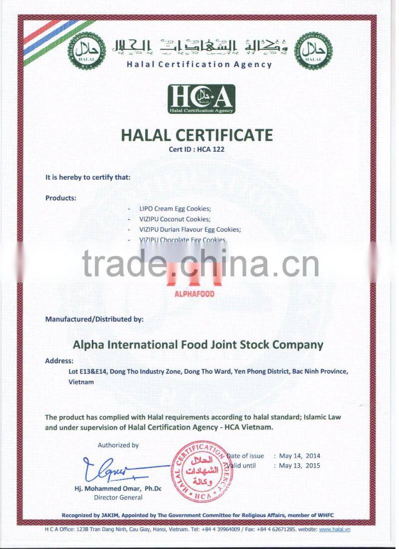 LIPO cream egg cookies high quality- Vietnam