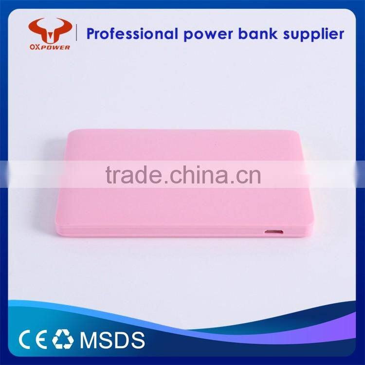 2016 professional factory cheapest price fast charging slim and portable power bank 4000mah