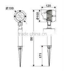 2013 Hot 220-240V 4W CREE XP Garden LED landscape Light with IP65