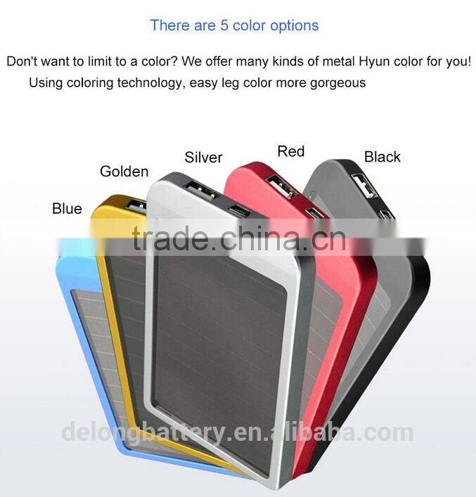 2015 NEW solar automatic mobile charger portable solar power bank solar charger for mobile