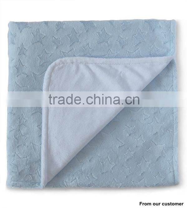 250gsm 50mts MOQ China Factory Low Price Comfortable Star Embossed Minky