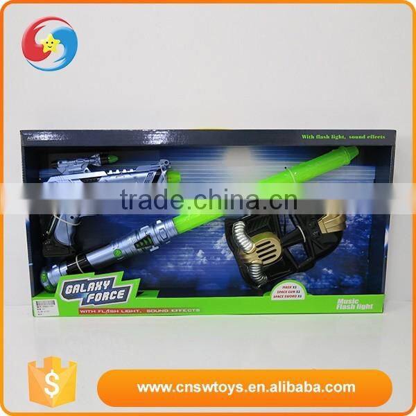 Mini children electric b/o shot gun with flashing plastic sword and sound