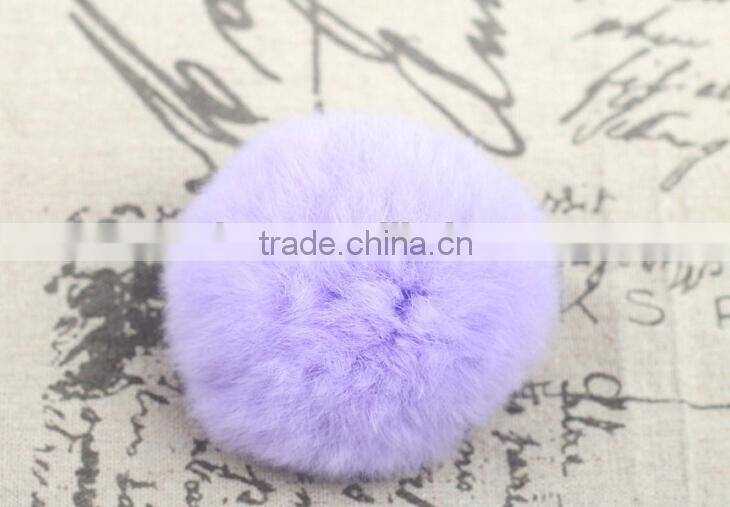 Customize Fashion Colorful Fluffy Ball Keychain / Rex Rabbit Fur Ball