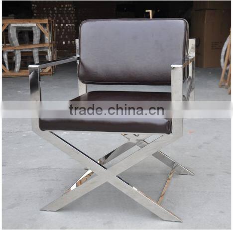 High quality genuine leather meeting room chair/Modern design living room furniture leather with metal office chair