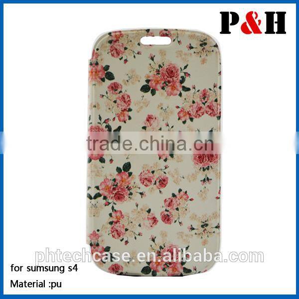PU leather for samsung galaxy S4 protective case , case for samsung