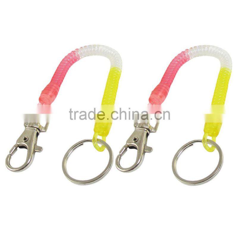 YIWU Factory Stretchy Spring Coiled Strap Lobster Clip Retractable Spiral Coil Cable/Tool Lanyard