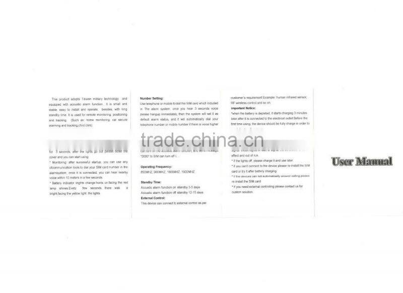 N9 Wireless SIM GSM voice activated auto dialer Monitor Personal Mini GSM BUG locator