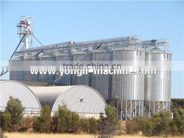 2000 Ton galvanized storage rice corn grain steel silo with conveying system
