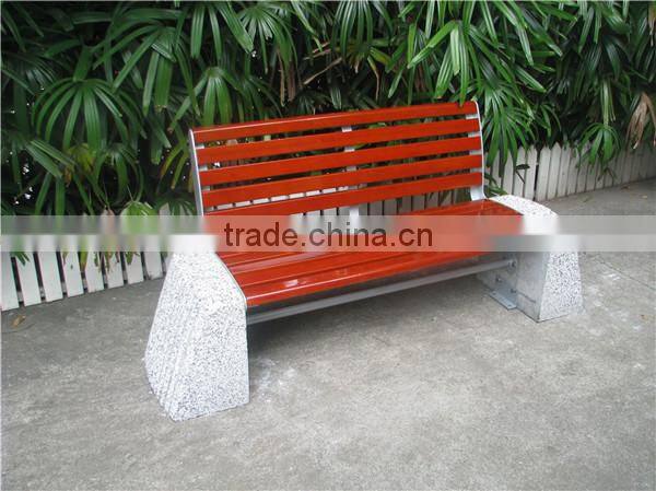 Park bench with recycled plastic wood slats garden wooden bench with back