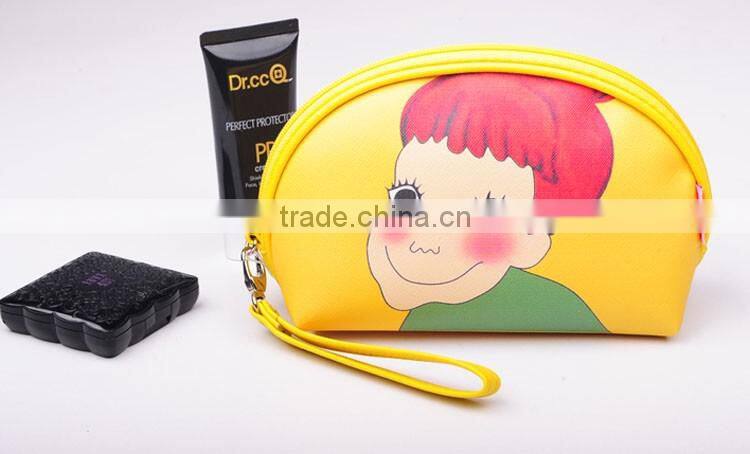 Wholesale PU cosmetic bag with long zipper