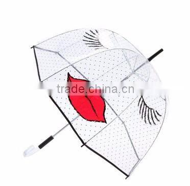 Cheap Target price dome OEM ODM customized logo print Transparent Umbrella