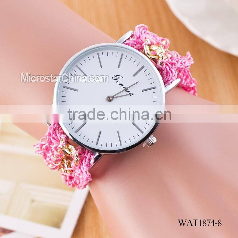 New Classic Geneva Ethnic Braided Analog Nailed Chain Watch