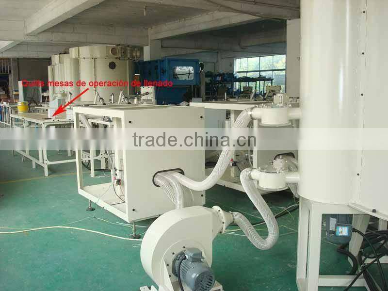 Crush cotton and foam machine line