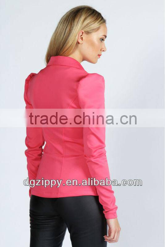 Fitted scuba blazer winter coat women clothing manufacturers