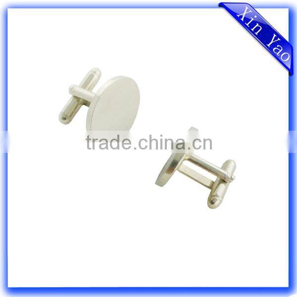Factory free samples personalized silver blank cufflinks sale