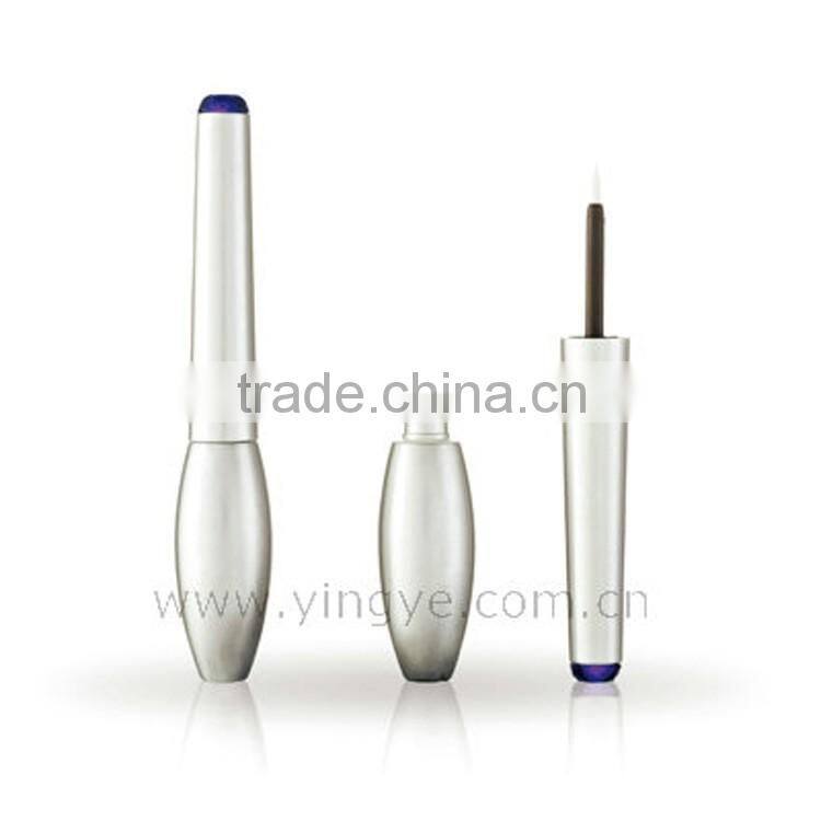 Luxury silver slim bullet shape plastic eyeliner tube