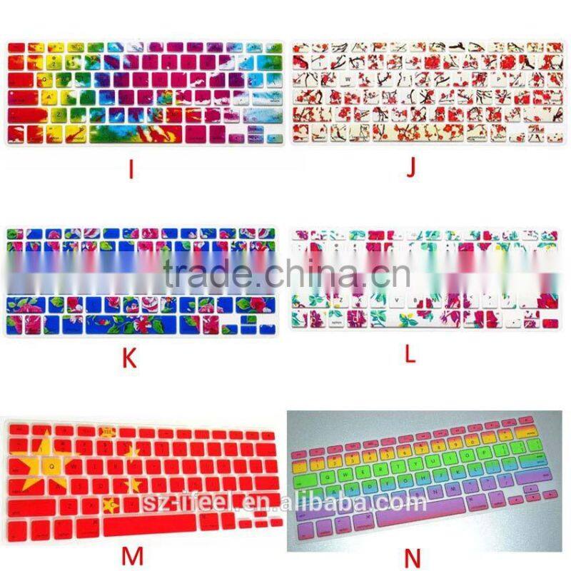 Silicone Keyboard,Colourful Keyboard Cover For Apple for Macbook/Air/Por