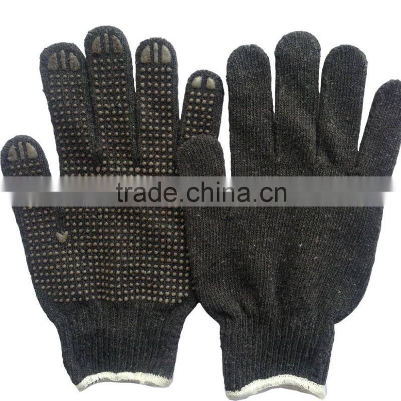 cheap mens pvc dotted white cotton work gloves