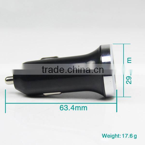 Top quality 5v 3.1A dual usb car charger for cell phone,ipad air, tablet pc
