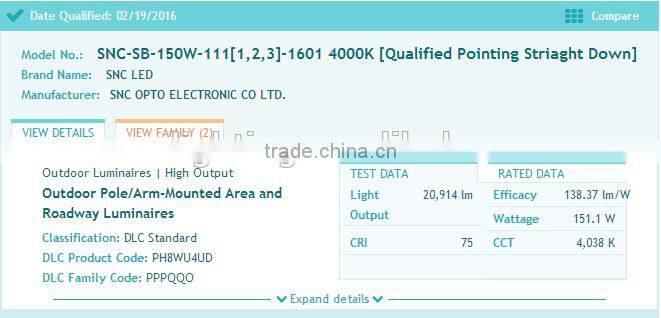 SNC New module outdoor commercial lighting led shoebox parking lot lighting DLC