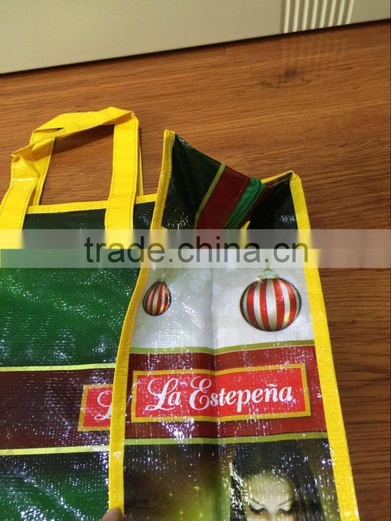 zipper bag with flag design shopping bag