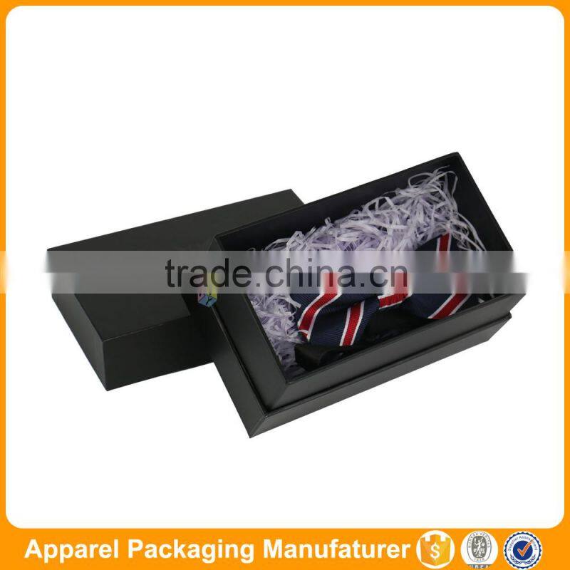 Black paper packaging with logo UV neck tie box
