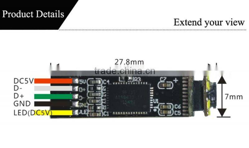50cm~infinity focusing distance 7mm wifi camera module for surveillance