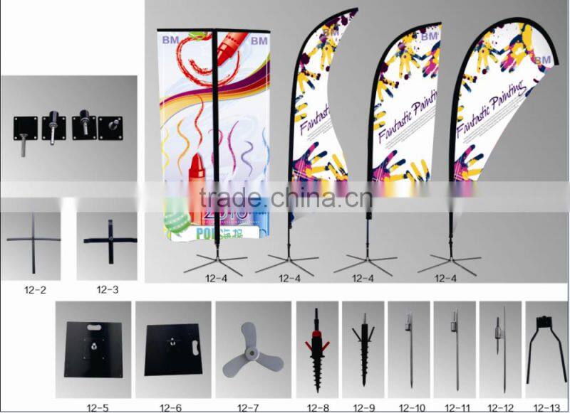Outdoor beach flag pole , 5.6m tear drop flying banner stand, telescopic banner stand
