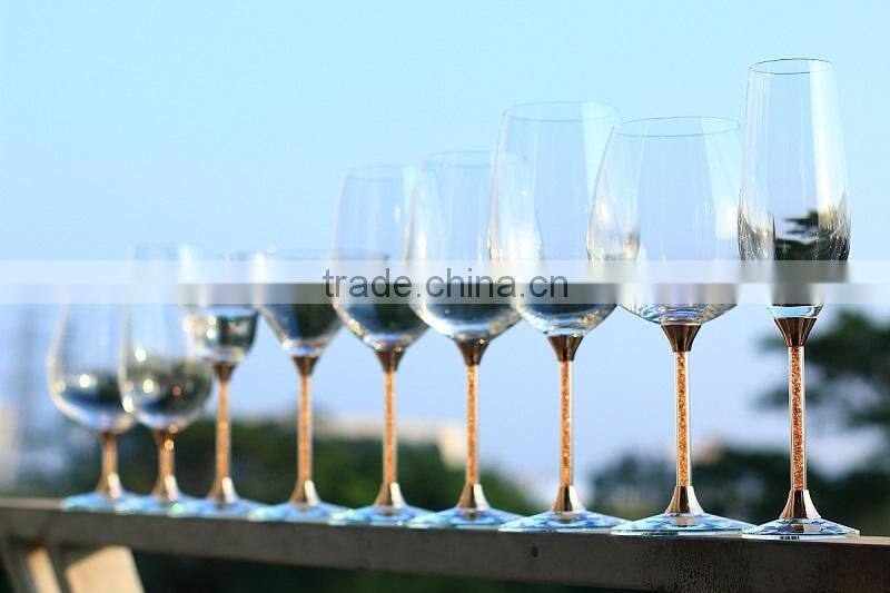 high quality new fashion and unique toasting wine glasses gold crystal stem martini or whisky glass love gift drinking glass cup